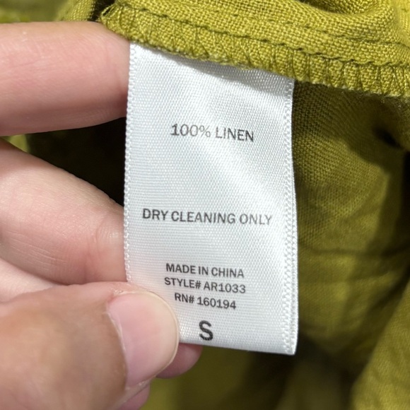 NWT A.REN linen button down long sleeve tunic top - Picture 4 of 5